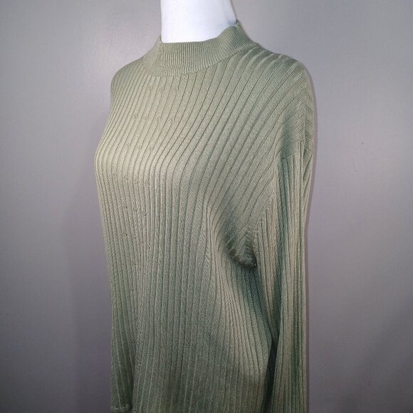 JENNY BRAND LIGHT AV0CADO GREEN SWEATER LONG SLEEVE LIGTHWEIGHT WOMENS 1X - Picture 2 of 6